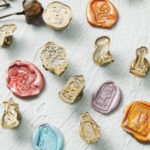 Selo de cera em formato especial, edição limitada original, kit de carimbo de cera em variedade de estilos, carimbo de selos de cera para convite de casamento