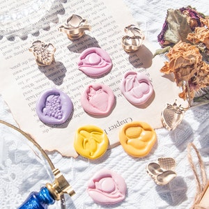 Sigillo di cera di frutta personalizzato, timbro di sigillatura in rame personalizzato, invito di nozze e kit di timbri per confezioni regalo