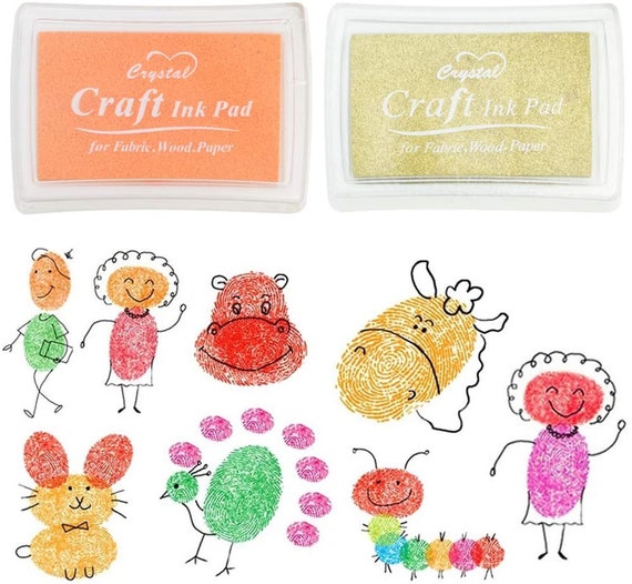 Craft Ink Pad, Set of 6 Washable DIY Stamp Ink Pads for Kids, 24