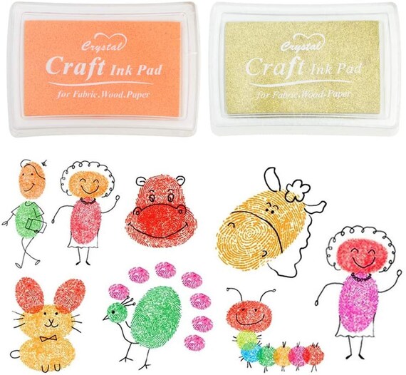 12 Couleurs Tampon Encreur Lavable - Peinture Aux Doigts Pour Enfants - DIY Et Artisanat