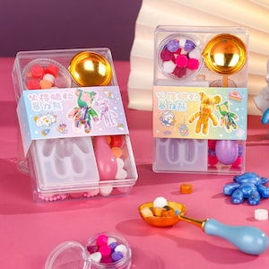 Süßer Bär Schlüsselanhänger Set, Wax DIY Cartoon Bär Set, UV Epoxidharz Schmuckform Silikon Formen für DIY Dekoration.