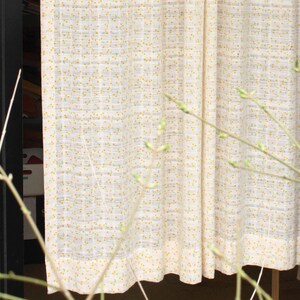 Cherry Printed Cotton Curtain - Short Cafe Curtain for Kitchen, Shelf, or Kids Room - Cottagecore Window Treatment - Cotton Rod Pocket Panel