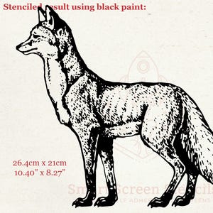 Staande Fox Woodlands-zeefdrukstencil - herbruikbaar, zelfklevend - canvas, kaarten, glas, keramiek, muur, stof, hout, metaal, papier, klei