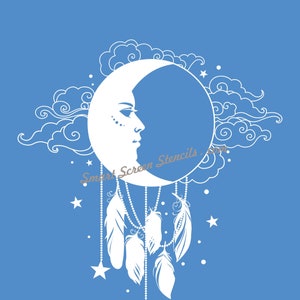Moon Dreamcatcher SilkScreen Stencil - Herbruikbaar, Zelfaanpassend - Canvas, Kaarten, Glas, Keramiek, Muren, Stof, Hout, Metaal, Tote-bag, T-shirt