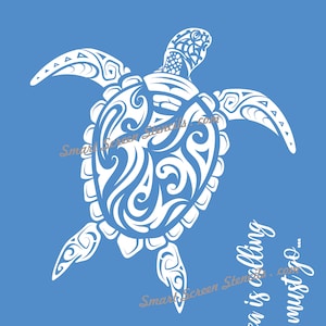 Tribal Sea Turtle SmartScreen Stencil - Réutilisable, Adhésif - Textile, Toile, Cartes, Verre, Céramique, Mur, Tissu, Bois, Plastique, Argile métallique