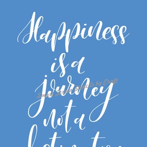 Happiness is a Journey Silk Screen Stencil - Autoadhesivo, Reutilizable - Lienzo, Tarjetas, Vidrio, Cerámica, Paredes, Tela, Madera, Bolsas, etc.
