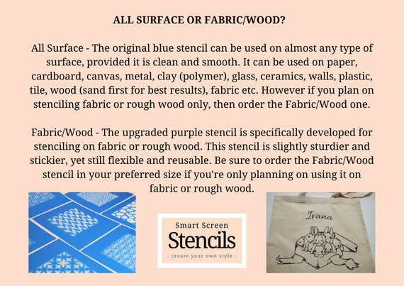 thumbnail image 2 of DIY Silk Screen Printing Stencil – For Garment, Ceramic, Tile, Glass, Wood, Fabric 2 of 6
