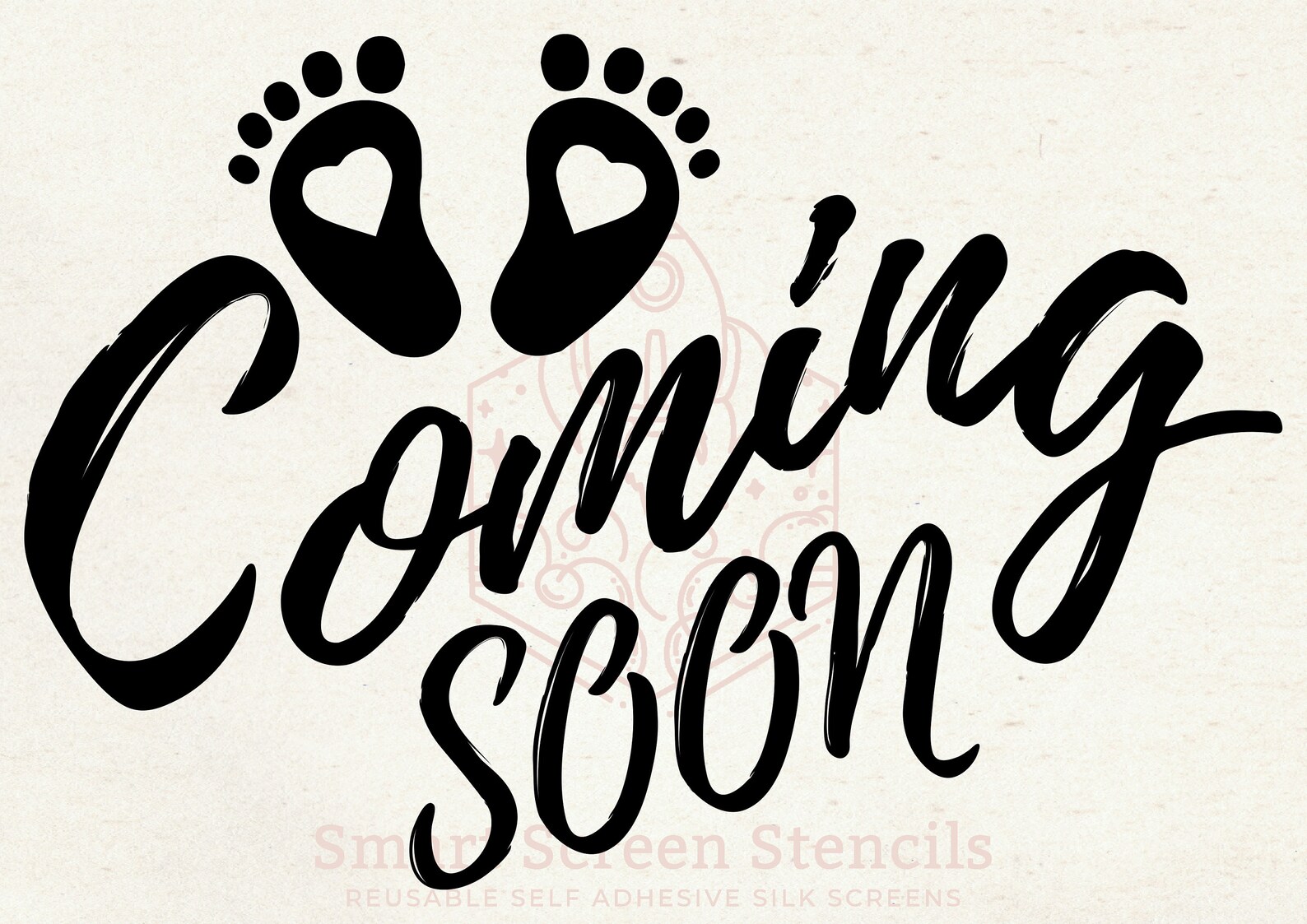 Baby Coming Soon SmartScreen Stencil Reutilizable Adhesivo Etsy España