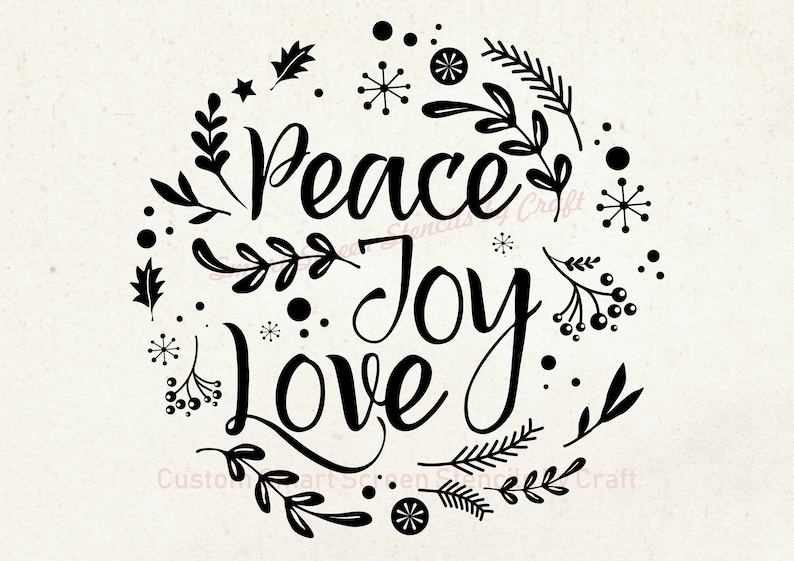 Peace Joy and Love Smartscreen Stencil Reusable Self - Etsy