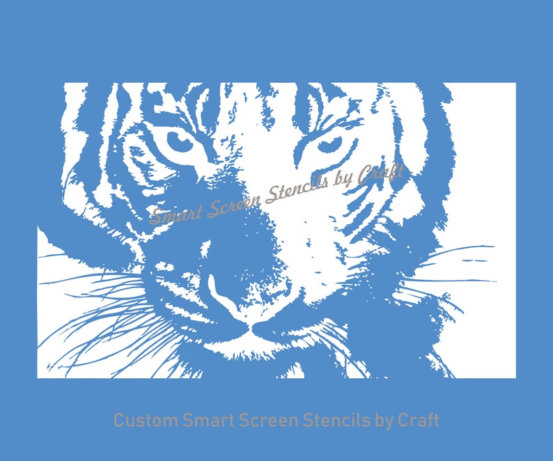 Crouching Tiger SilkScreen Stencil Reusable, Self Adhesive Canvas, Cards, Glass, Ceramics, Walls, Fabric, Wood, Metal, Clay, Paper, etc image 2