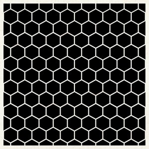 Sömlös Honeycomb 2 Silkscreen-schablon - Återanvändbar, Hantverk - Duk, Kort, Glas, Keramik, Väggar, Tyg, Trä, Bärväskor, Metall, etc.