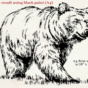 Grizzly Bear SilkScreen Stencil - Reutilizable, Adhesivo - Cerámica, Lona, Tarjetas, Vidrio, Cerámica, Tela, Madera, Metal, Papel, Arcilla, Textil