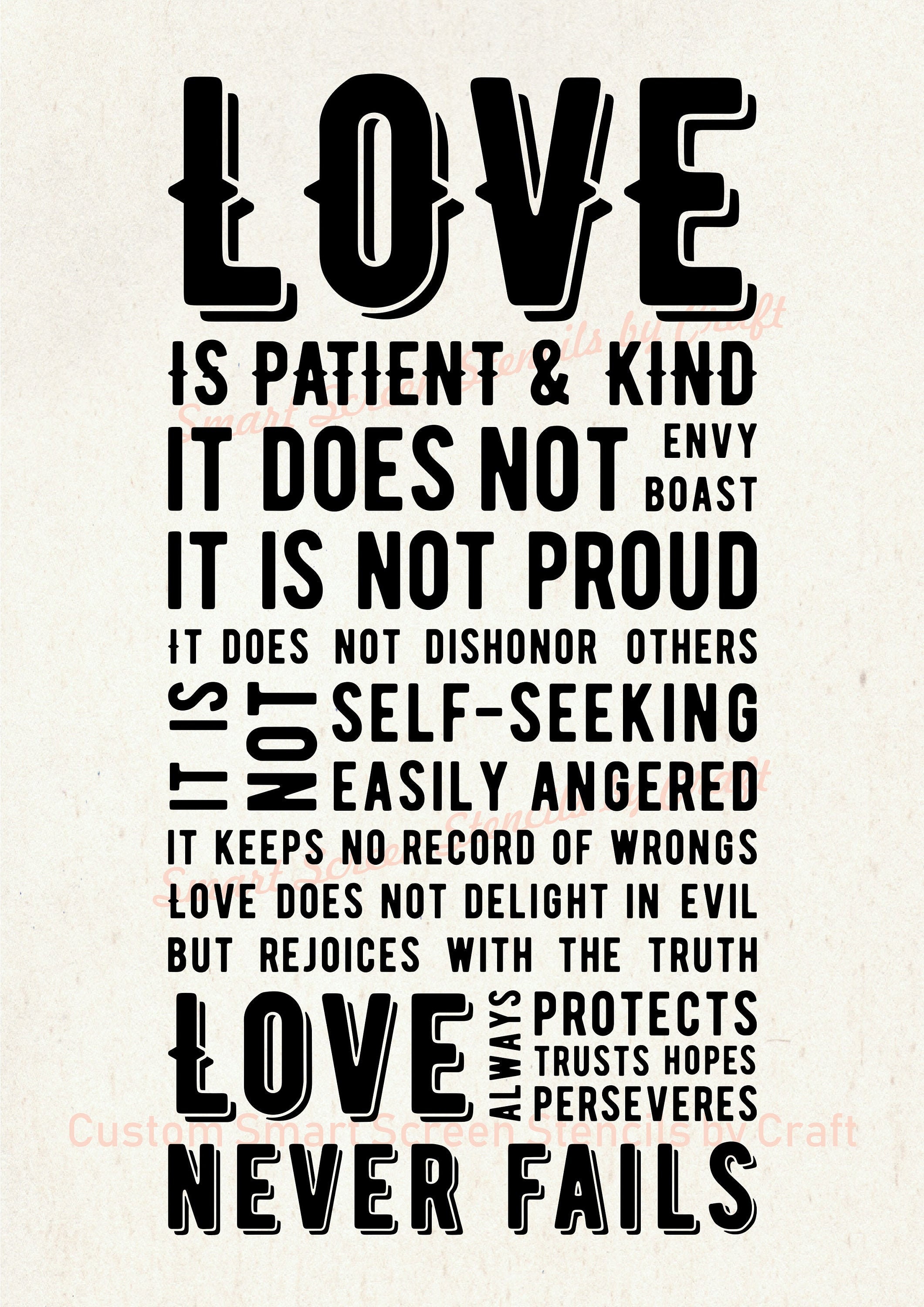 Love Defined Smartscreen Stencil By Craft Canvas Cards Etsy