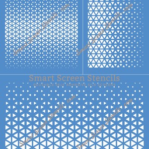 Stencil serigrafico a triangolo sbiadito senza cuciture - Adesivo riutilizzabile - Tela, carte, vetro, ceramica, parete, tessuto, legno, metallo, polimero, argilla