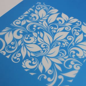 Seamless Vintage Leaf Pattern - Stencil serigrafico riutilizzabile personalizzato - Tela, carte, vetro, ceramica, piastrelle, tessuto, legno, metallo, argilla, carta