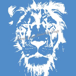 Hand drawn Lion's Head SilkScreen Stencil Reusable, Seamless Canvas, Cards, Glass, Ceramics, Wall, Fabric, Wood, Clay, Textile, Signs image 2