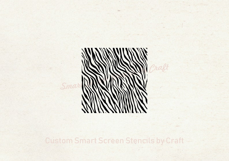 Wild Zebra or Tiger Print Silkscreen Stencil Reusable, Seamless, Self Adhesive Canvas, Cards, Glass, Ceramic, Walls, Fabric, Wood, Clay image 5