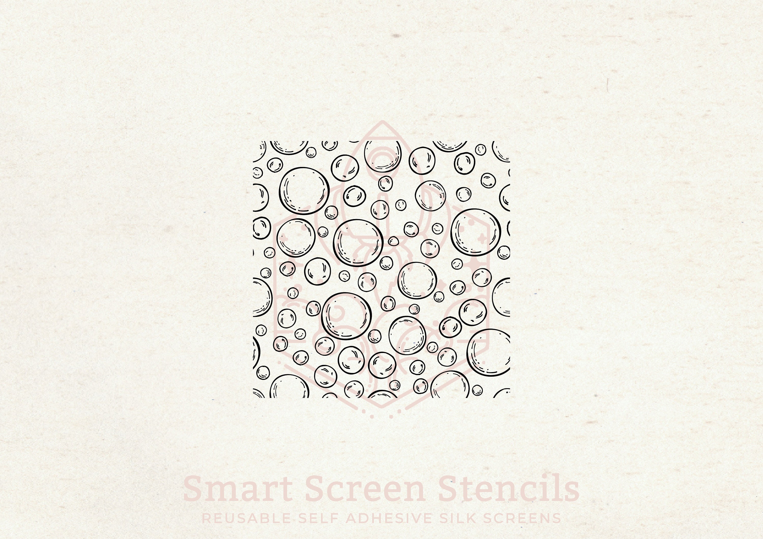 Seamless Bubble Design Silkscreen Stencil Reusable, Adhesive Canvas, Cards,  Glass, Ceramics, Wall, Fabric, Wood, Metal, Polymer Clay Etc 