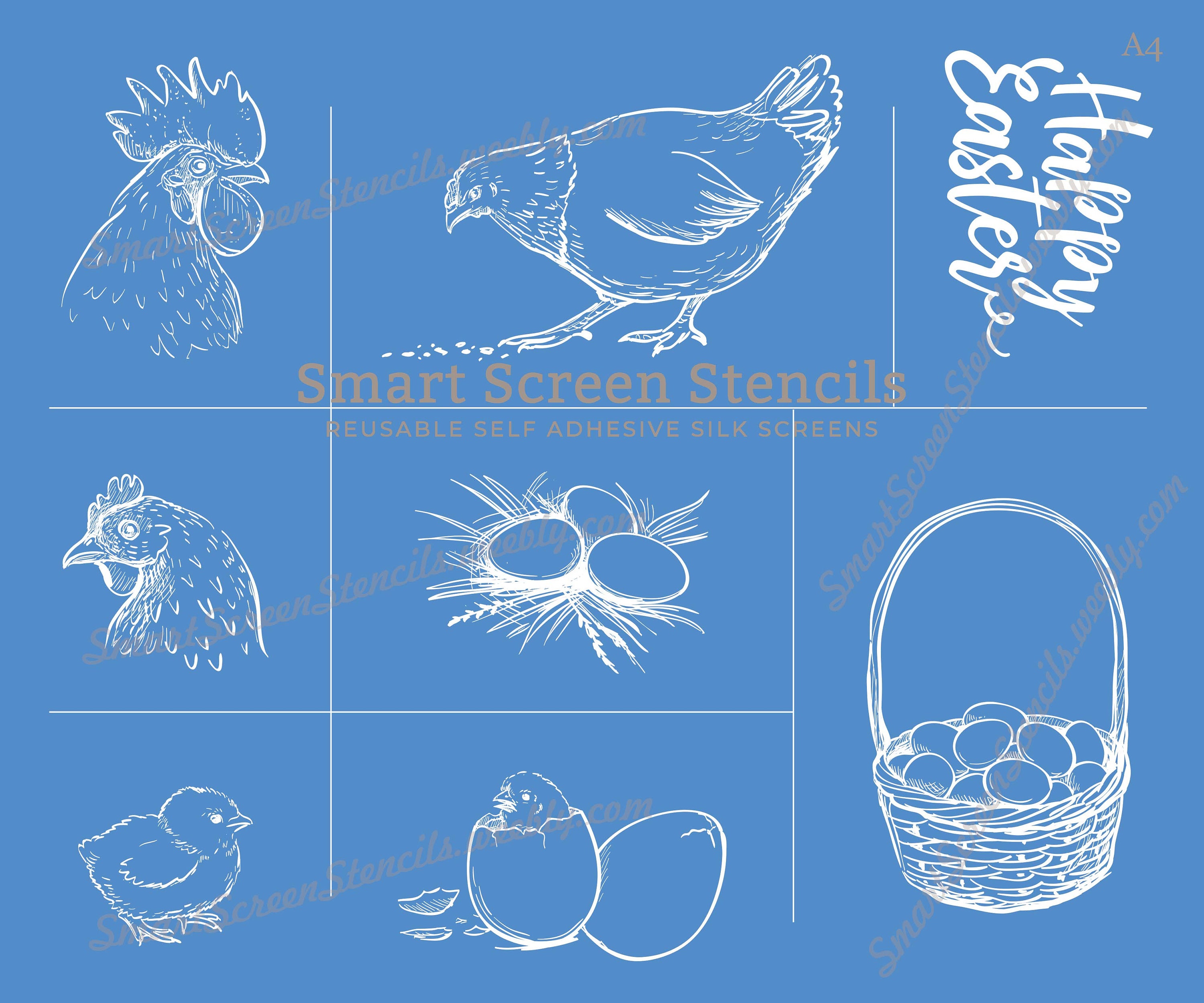 DIY Silk Screen Print Stencil, Hexagon Honeycomb Pattern Design