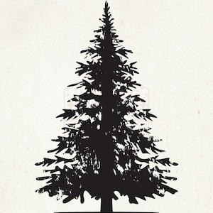 Plantilla de serigrafía de abetos perennes - Reutilizable, adhesiva - Lienzo, cartulina, vidrio, cerámica, azulejos, pared, tela, madera, arcilla, pizarra