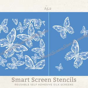Aangepaste Butterfly SmartScreen Stencil - Herbruikbaar, Zelfklevend - Canvas, Kaarten, Glas, Keramiek, Muur, Stof, Hout, Metaal, Klei, Plastic