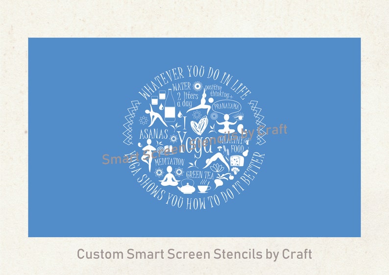 Yoga SmartScreen Stencil Reusable, Self adhesive Canvas, Cards, Glass, Ceramic, Wall, Fabric, Wood, Plastic, Metal, Paper, Textile, Clay image 4