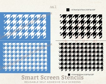 3D Gingham Pattern SilkScreen Stencil - Reusable, Adhesive - Canvas, Cards, Glass, Ceramic, Metal, Fabric, Wood, Polymer Clay, Pottery, etc