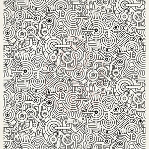 Steampunk Maze Design Zeefdruk Stencil - Herbruikbaar, Zelfklevend, Naadloos - Canvas, Kaarten, Glas, Keramiek, Muren, Stof, Hout, Metaal, Klei
