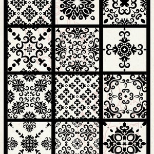 Plantilla de serigrafía para mosaicos de patchwork, reutilizable, adhesiva, para lienzo, tarjetas, vidrio, cerámica, pared, tela, madera, arcilla polimérica, metal y textiles