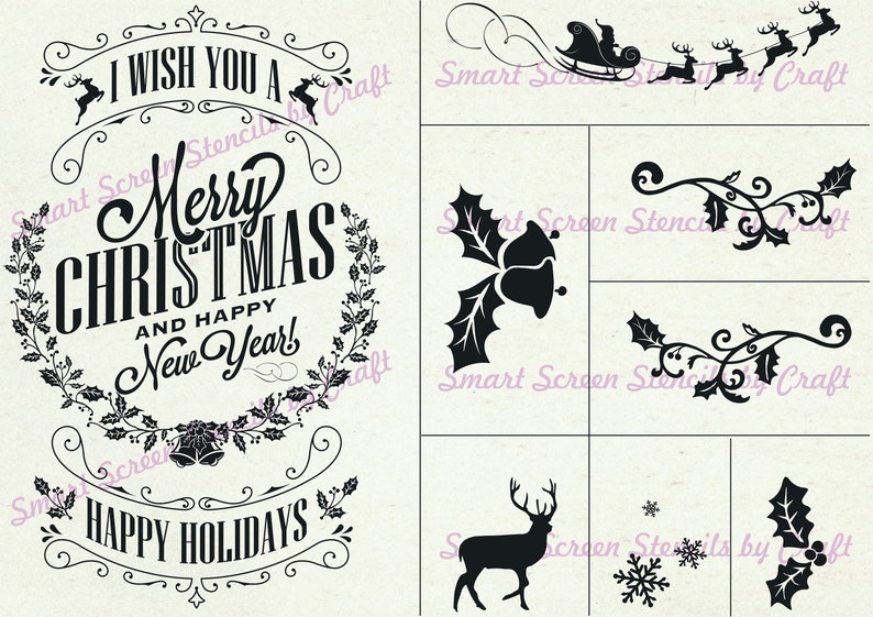 Custom Reusable Silk Screen Christmas Stencil by Craft Imaging Etsy