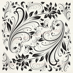 Pochoir sérigraphe vintage Flower Design - Réutilisable, Sans couture - Toile, Cartes, Verre, Céramique, Carrelage, Tissu, Bois, Métal, Plastac, Argile