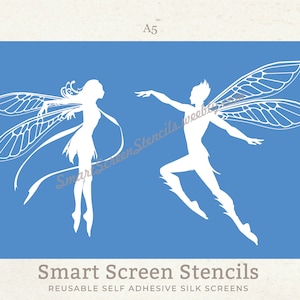 Magic Fairies SilkScreen Stencil - Riutilizzabile, Adesivo - Argilla, Tela, Carte, Vetro (vernice e acquaforte), Ceramica, Parete, Tessuto, Legno, Metallo