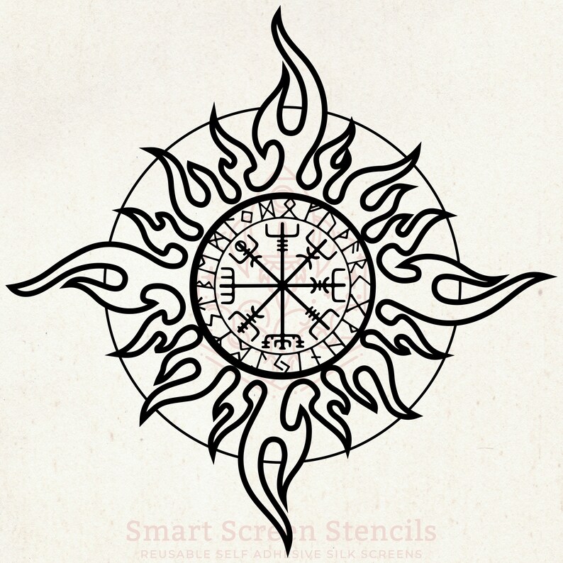 Celtic Sun Star Silkscreen Stencil Custom Reusable - Etsy