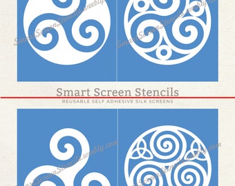 Triskelion Triskel Silkscreen Stencil - Reusable, Adhesive - Fabric, Canvas, Wood, Clay, Metal, Textile, Paper, Glass, Plastic, Tile, Wall