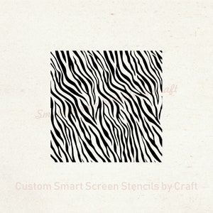 Wild Zebra or Tiger Print Silkscreen Stencil Reusable, Seamless, Self Adhesive Canvas, Cards, Glass, Ceramic, Walls, Fabric, Wood, Clay image 3