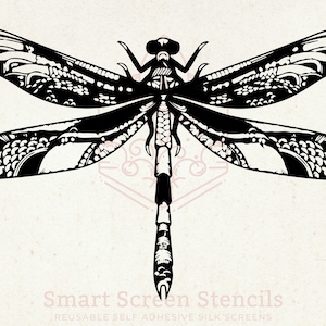 Dragonfly zeefdruk stencil-aangepast, herbruikbaar, lijm-canvas, stof, kaarten, glas, keramiek, tegels, muren, hout, kunststof, steen, klei.