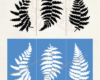 Fernleaf Pattern Silkscreen Stencil - Reusable Adhesive - Ceramics, Canvas, Clay, Cards, Glass, Fabric, Wood, Metal, Plastic, Chalkboard etc