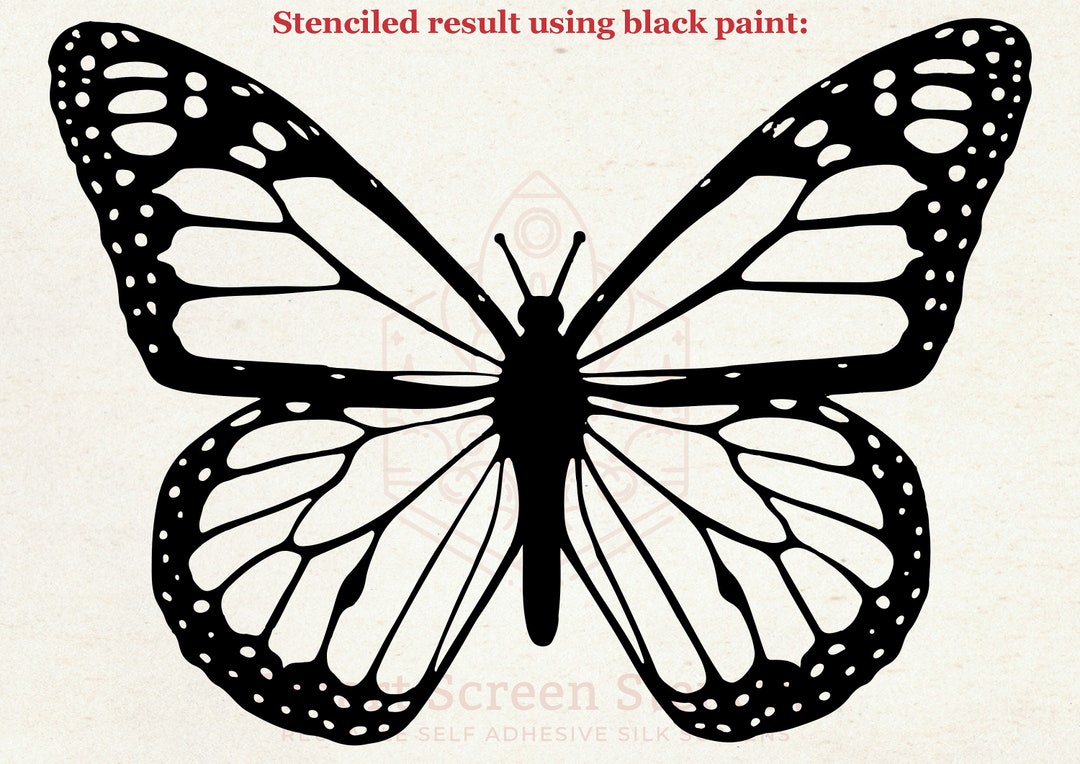 monarch-butterfly-silkscreen-stencil-reusable-adhesive-canvas-fabric-cards-glass-ceramics-tile-walls-wood-plastic-stone-clay-etsy
