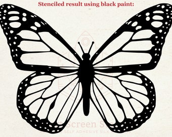 Monarch Butterfly Silkscreen Stencil, Reusable, Adhesive - Canvas, Fabric, Cards, Glass, Ceramics, Tile, Walls, Wood, Plastic, Stone, Clay.