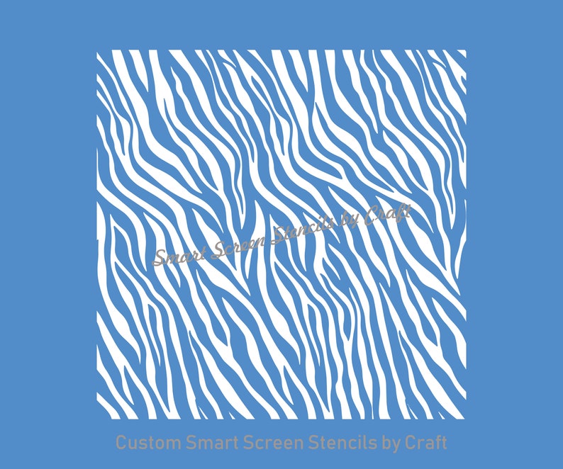 Wild Zebra or Tiger Print Silkscreen Stencil Reusable, Seamless, Self Adhesive Canvas, Cards, Glass, Ceramic, Walls, Fabric, Wood, Clay image 2