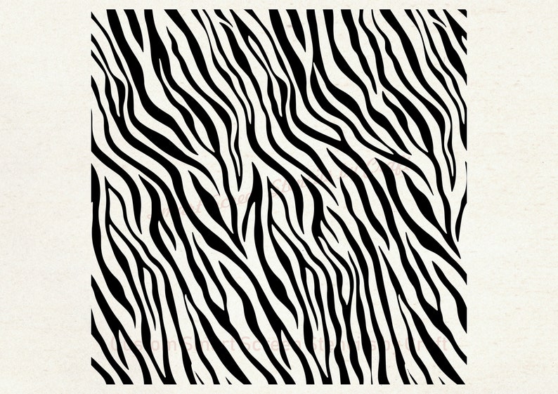 Wild Zebra or Tiger Print Silkscreen Stencil Reusable, Seamless, Self Adhesive Canvas, Cards, Glass, Ceramic, Walls, Fabric, Wood, Clay image 1