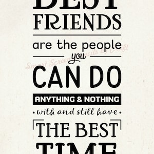 Best Friends Quote SmartScreen Stencil - Reutilizable, Autoadhesivo - Lienzo, Tarjetas, Vidrio, Cerámica, Paredes, Tela, Madera, Plástico, Metal