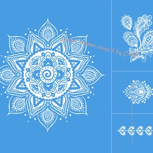 Mandala Zeefdruk Stencil Set - Herbruikbaar, Zelfklevend - Stof, Canvas, Hout, Klei, Metaal, Textiel, Papier, Glas, Plastic, Tegel, Muur