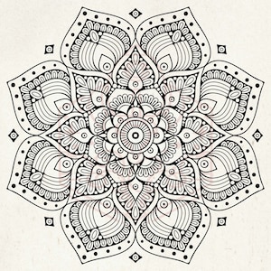 Boho Mandala 1 Zeefdruk Stencil - Herbruikbaar, Zelfklevend - Textiel, Keramiek, Glas, Hout, Metaal, Papier, Klei, Stof, Tegel, Plastic, Muur