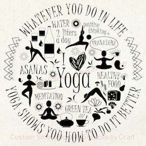 Yoga Life SilkScreen Stencil - Reutilizable, Selfadhesive - Lona, Tarjetas, Vidrio, Cerámica, Paredes, Tela, Madera, Metal, Bolso Tote, Camiseta