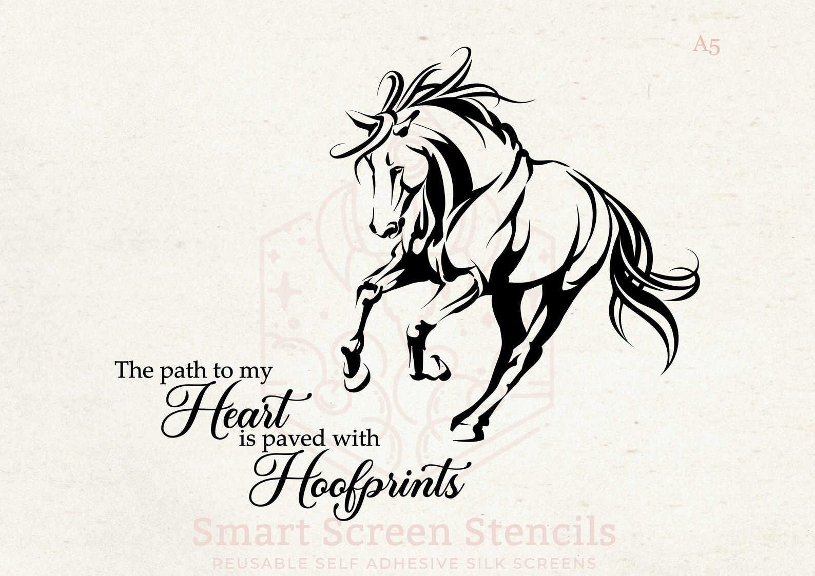 Handdrawn Galloping Horse Silkscreen Stencil Reusable Etsy