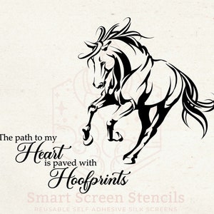 Handgetekend Galopperend Paard Zeefdrukstencil - Herbruikbaar, Naadloos - Canvas, Kaarten, Glas, Keramiek, Klei, Muur, Stof, Hout, Metaal, Shirts