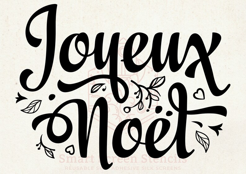 Joyeux Noel Christmas Silkscreen Stencil Reusable Self - Etsy