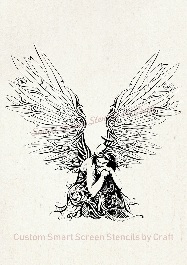 Beautiful Angel Smartscreen Stencil Reusable Self Adhesive - Etsy