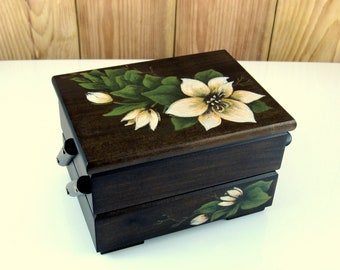 Wooden two-tier jewelry box, decorative box with lid, wooden memory box, watch box, make up box, jewelry box wood handmade, custom gift box